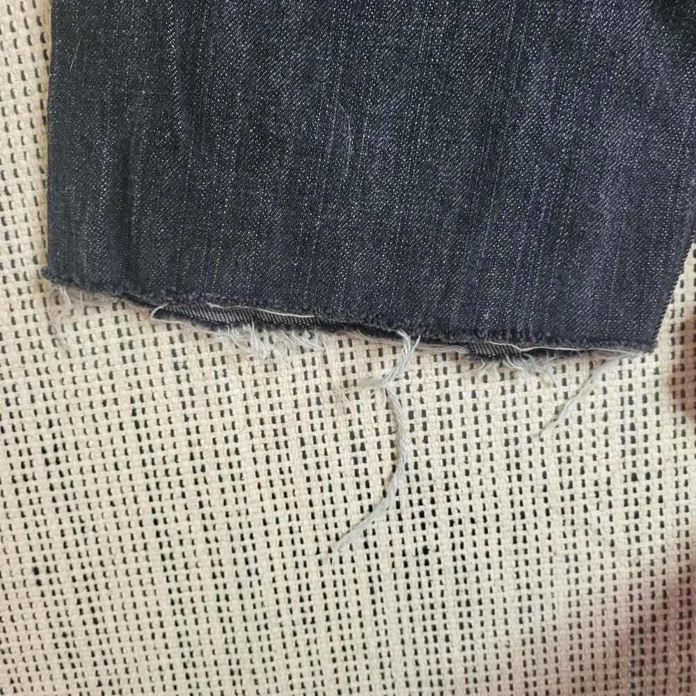 Levis 514 Jeans Mens 32x34‎ Blue Slim Straight Distressed Cut Off Raw Hem Denim